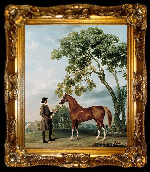 framed  George Stubbs Lord Grosvenors Arabian Stallion with a Groom, ta009-2
